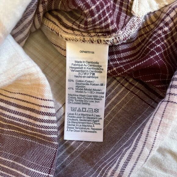 NWT Madewell Popover Shirt in Plaid Cabernet Size XXS - Picture 8 of 8